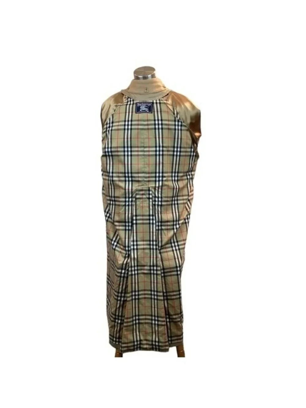 Burberry’s Nova Check Wool Lined Belted Mens Tan Trench Coat 48L